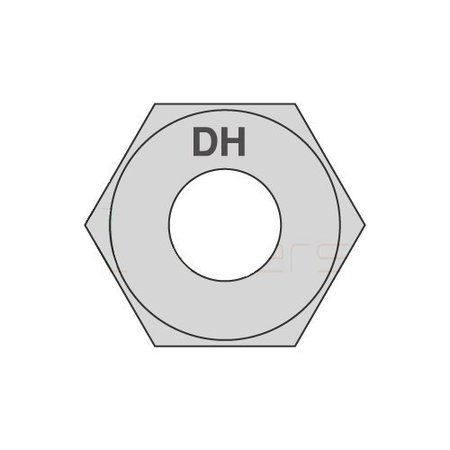 NEWPORT FASTENERS Heavy Hex Nut, 5/8"-11, Steel, Grade DH, Hot Dipped Galvanized, 39/64 in Ht, 1800 PK NB335150B-1800